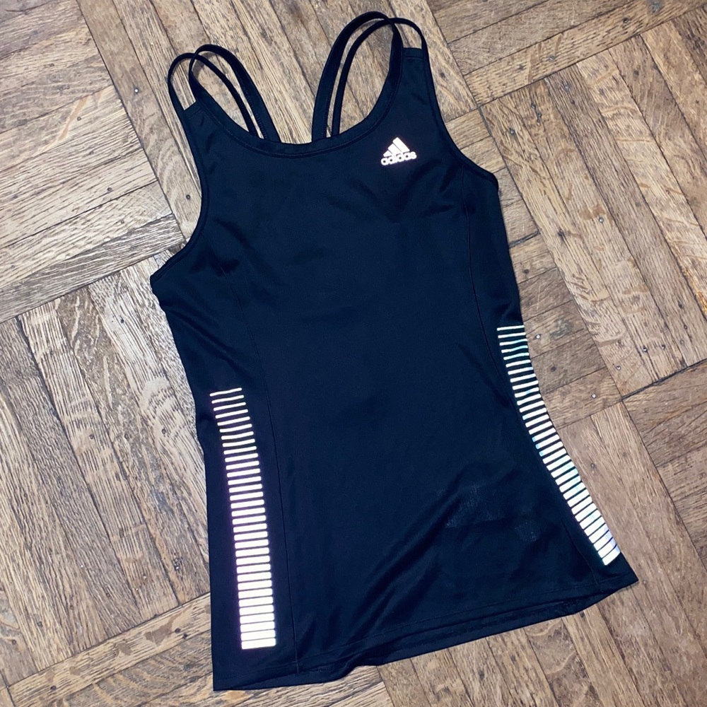 Adidas Tank Top Adidas Racerback Running tank with silver reflective stripes XS